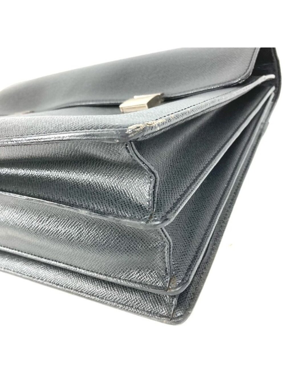 Louis Vuitton Business Bag Serviette Kazan Taiga Leather Ardoise Black - Picture 6 of 9